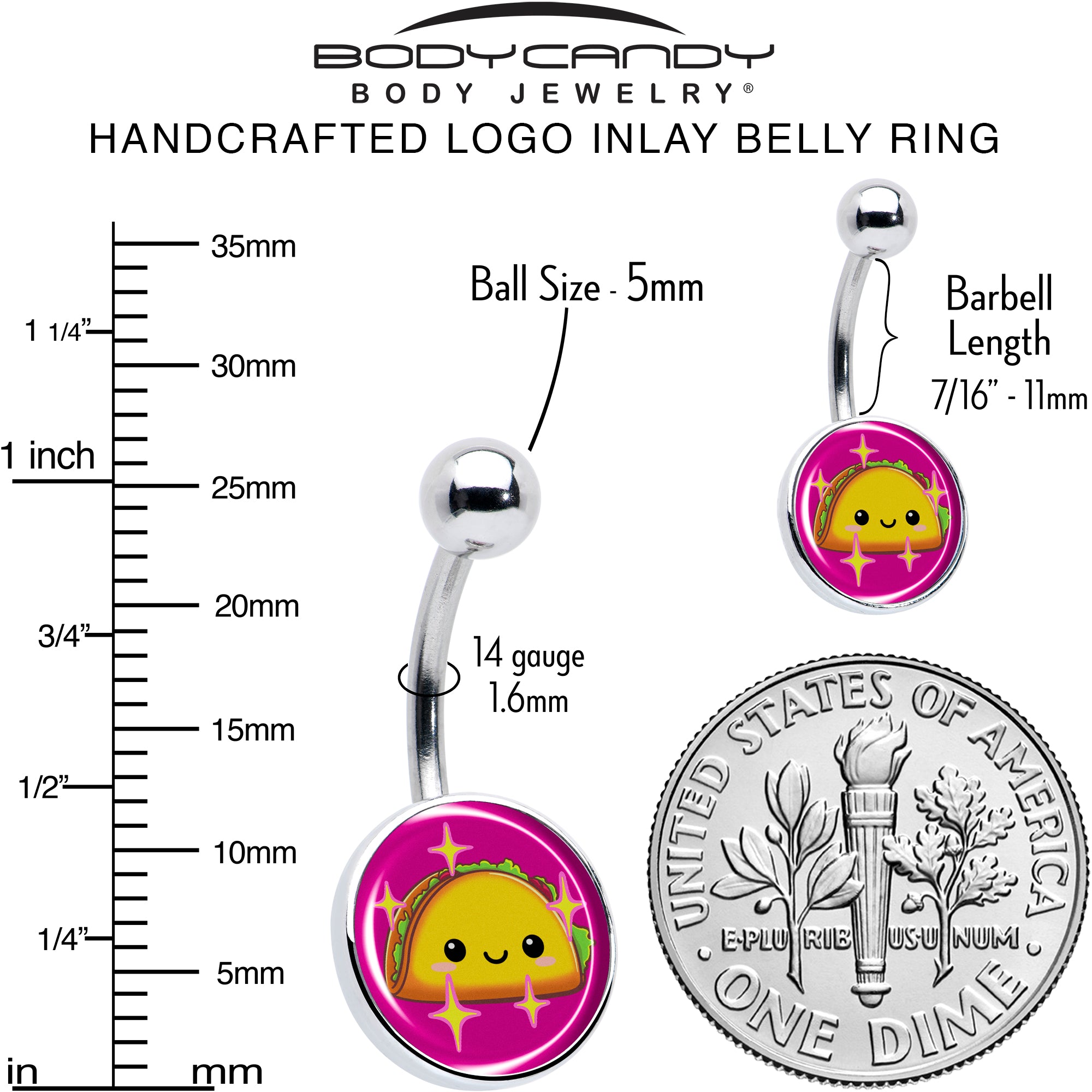 Unique Taco Belly Ring