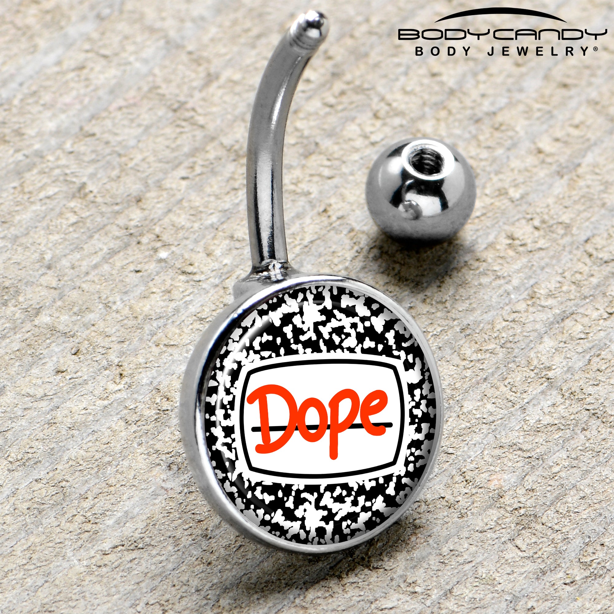 Dope Composition Notebook  Stainless Steel Belly Ring handmade design