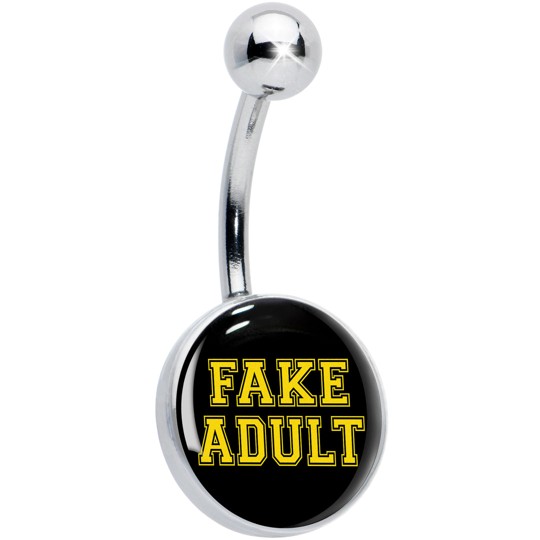 Black Yellow Fake Adult Hypoallergenic Stainless Steel Belly Ring