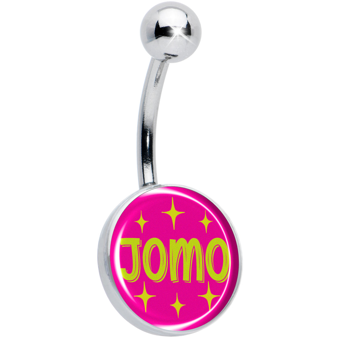 Pink JOMO Hypoallergenic Stainless Steel Belly Ring