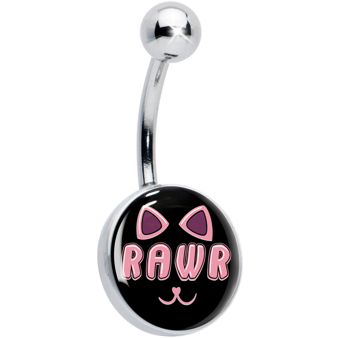RAWR Kitty Cat Hypoallergenic Stainless Steel Belly Ring
