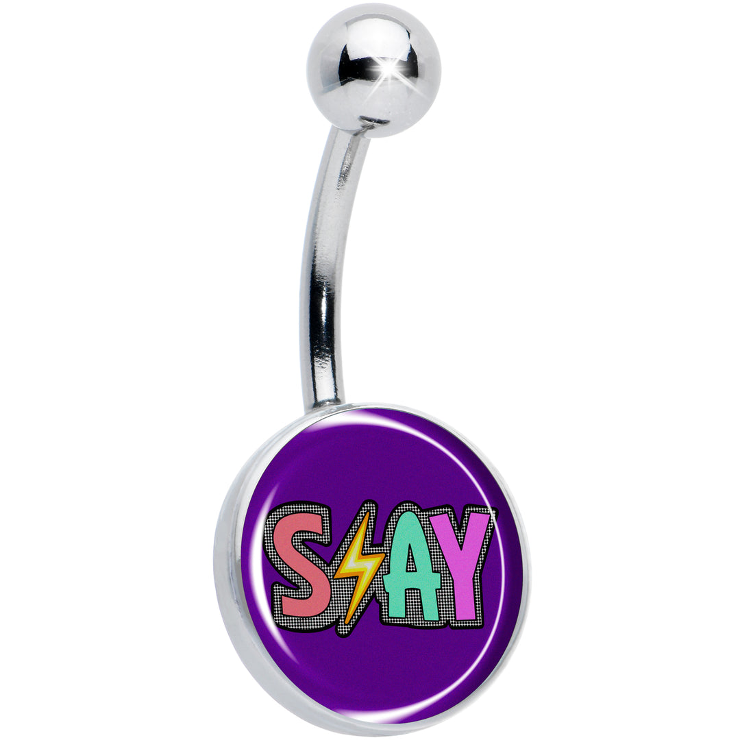 Colorful Lighting SLAY Hypoallergenic Stainless Steel Belly Ring
