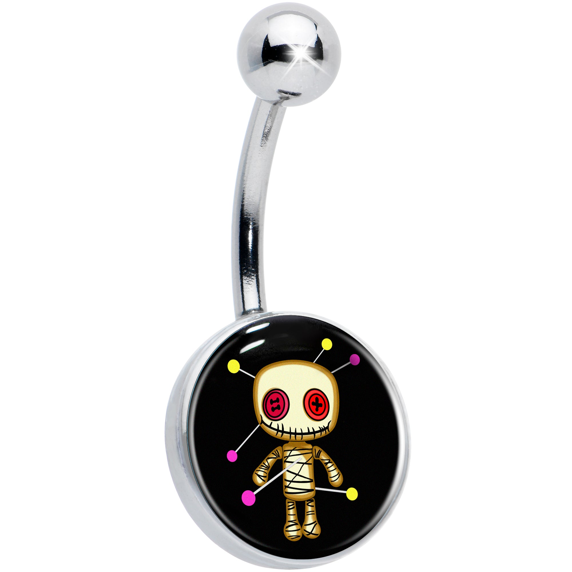 Voodoo Doll Hypoallergenic Stainless Steel Belly Ring