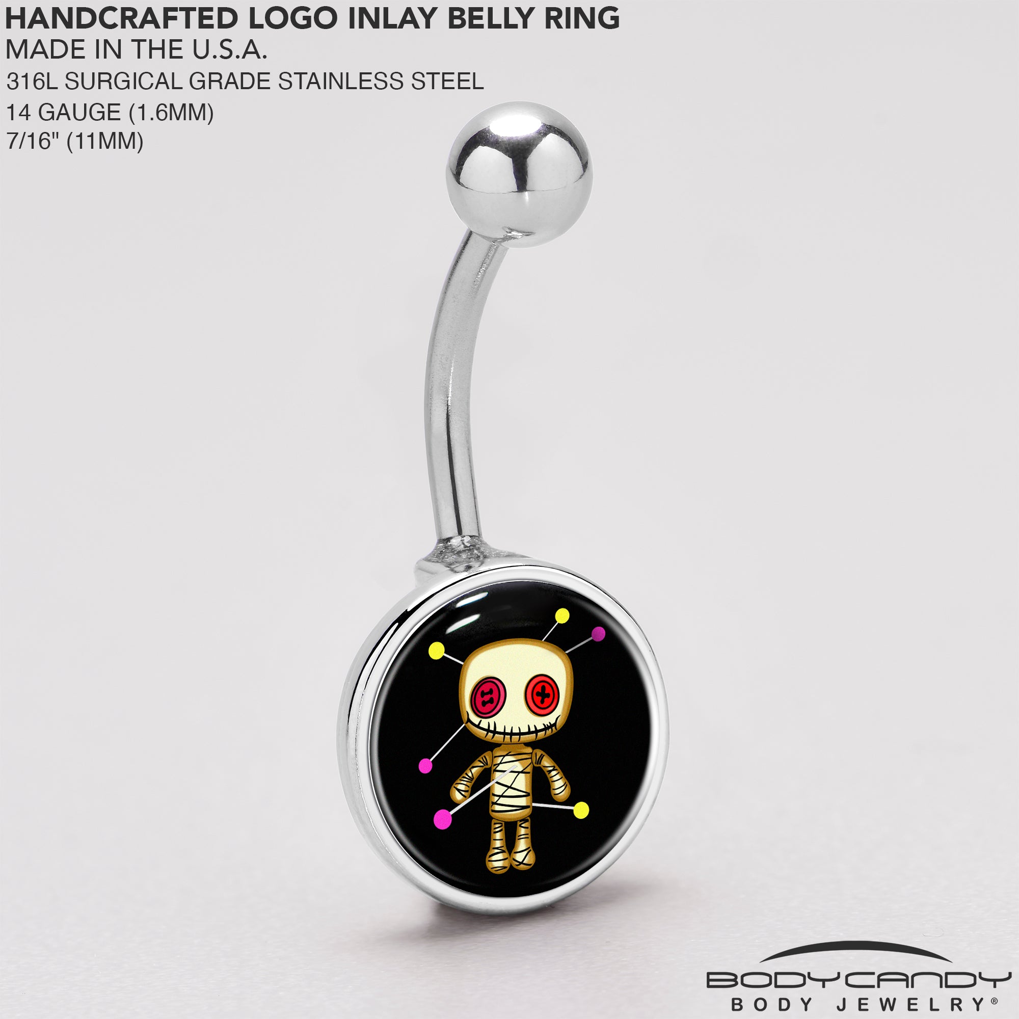 Voodoo Doll  Stainless Steel Belly Ring stainless steel navel piercing