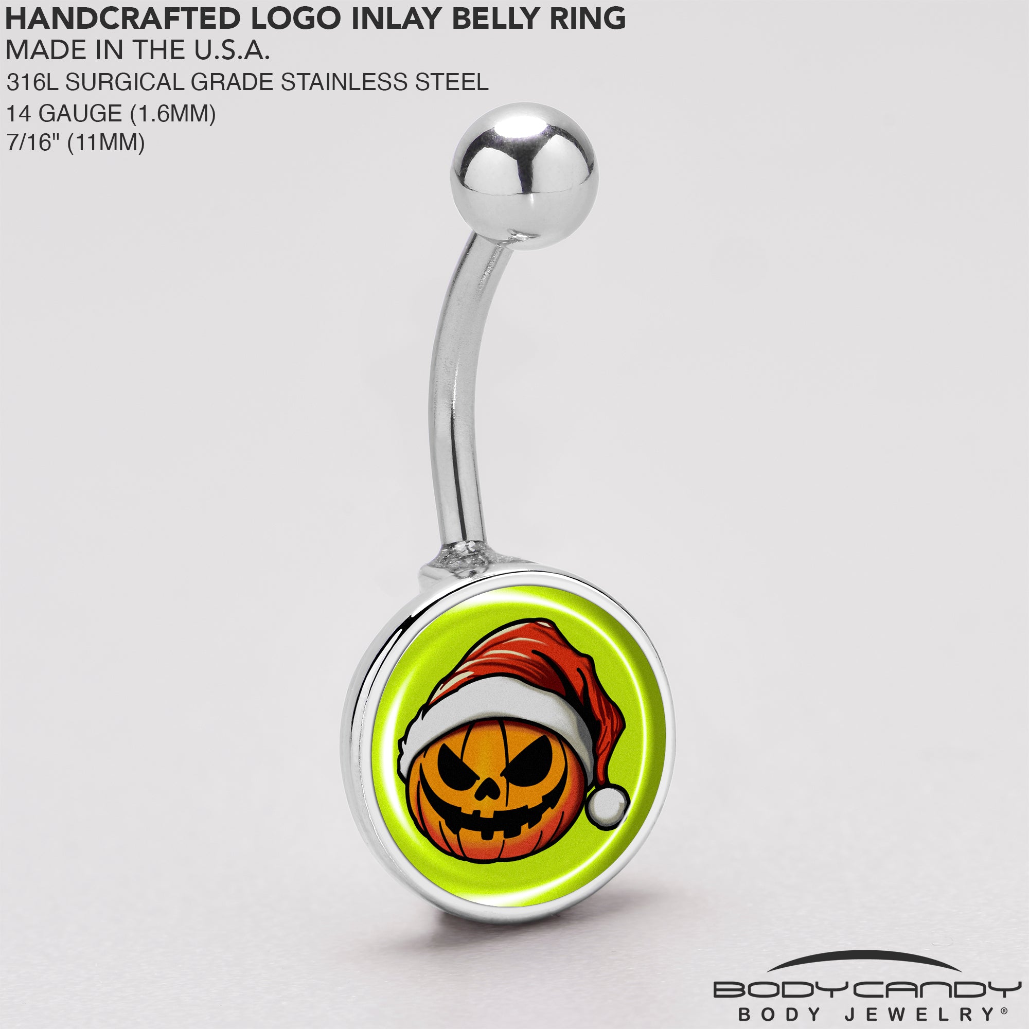 Christmas Santa hat pumpkin belly ring jewelry