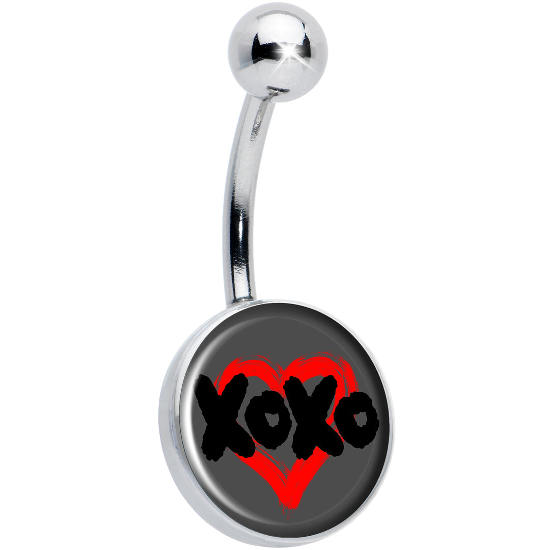 XOXO Heart Hypoallergenic Stainless Steel Belly Ring