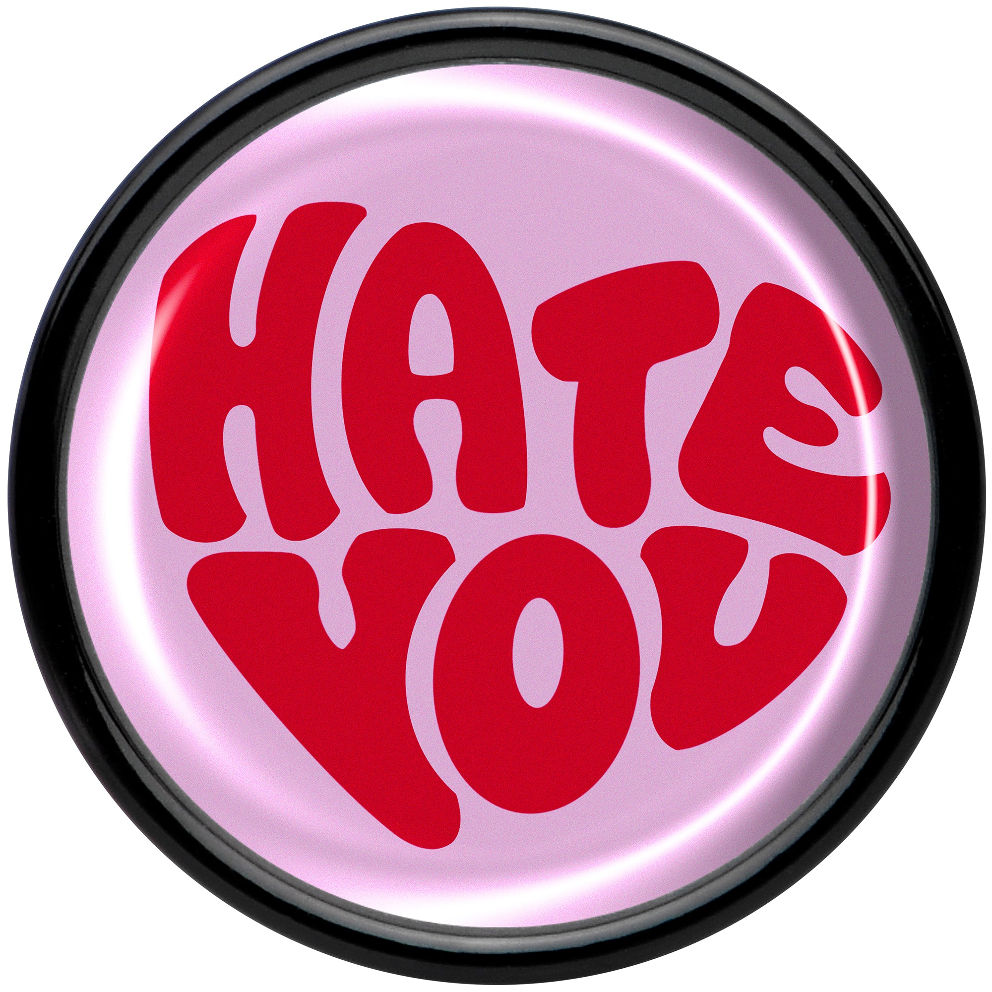 Retro Text Hate You Black Acrylic Saddle Plug Set by Onyx O