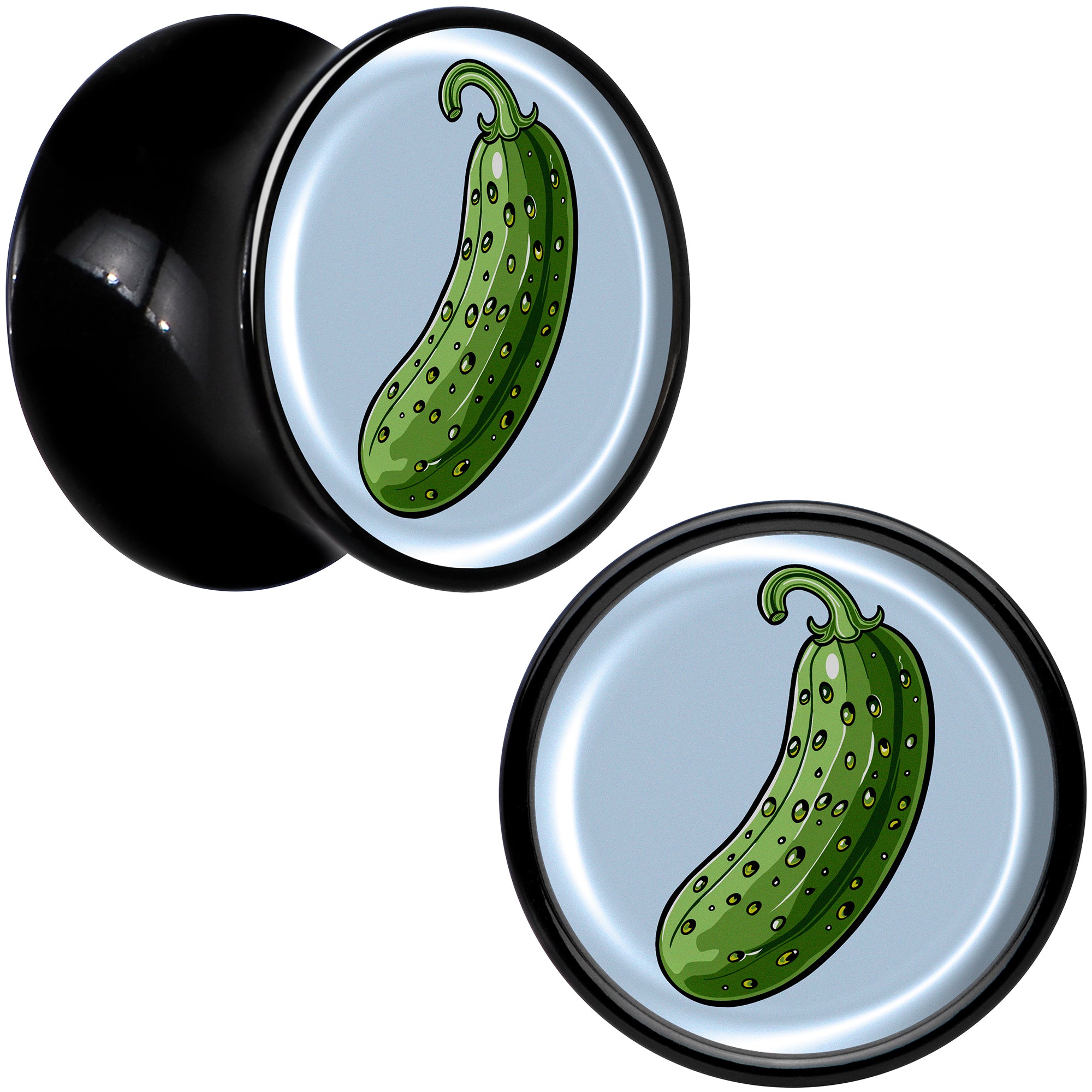Green Pickle Black Acrylic Saddle Plug Set by Onyx O