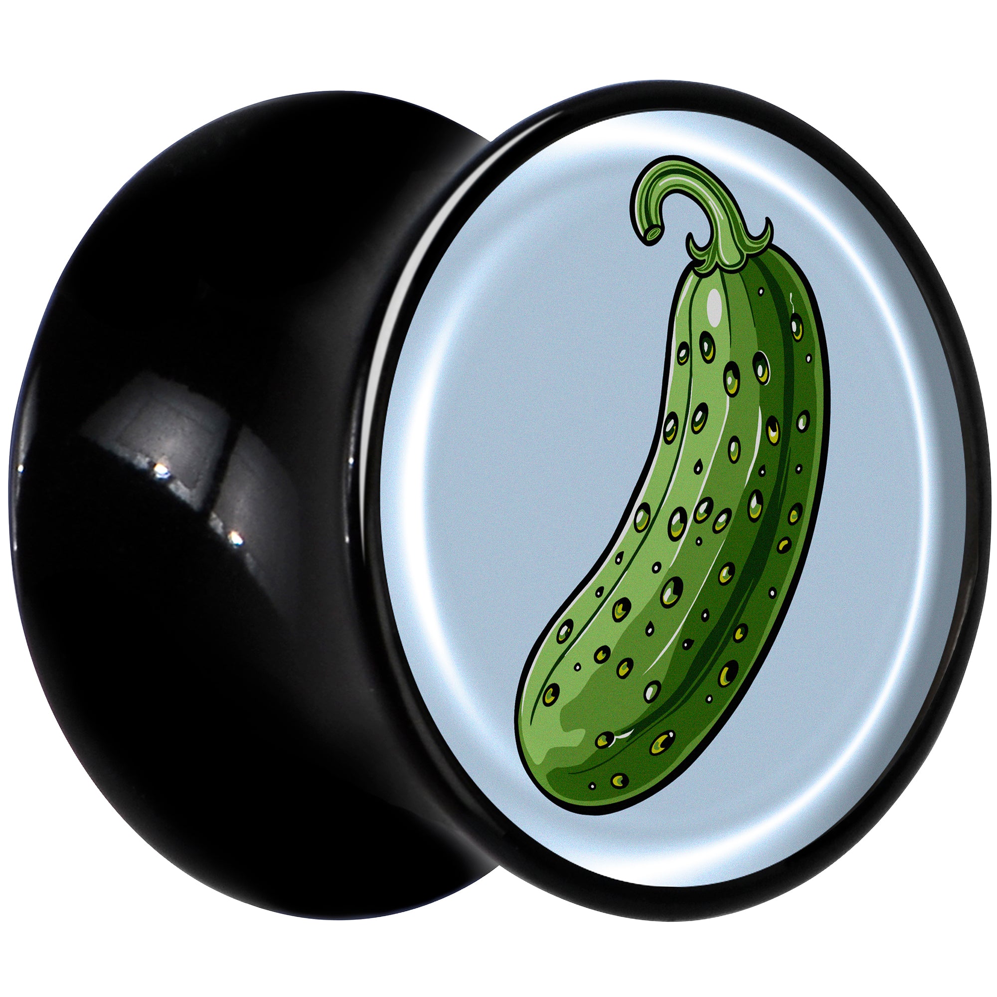 Green Pickle Black Acrylic Saddle Plug Set by Onyx O