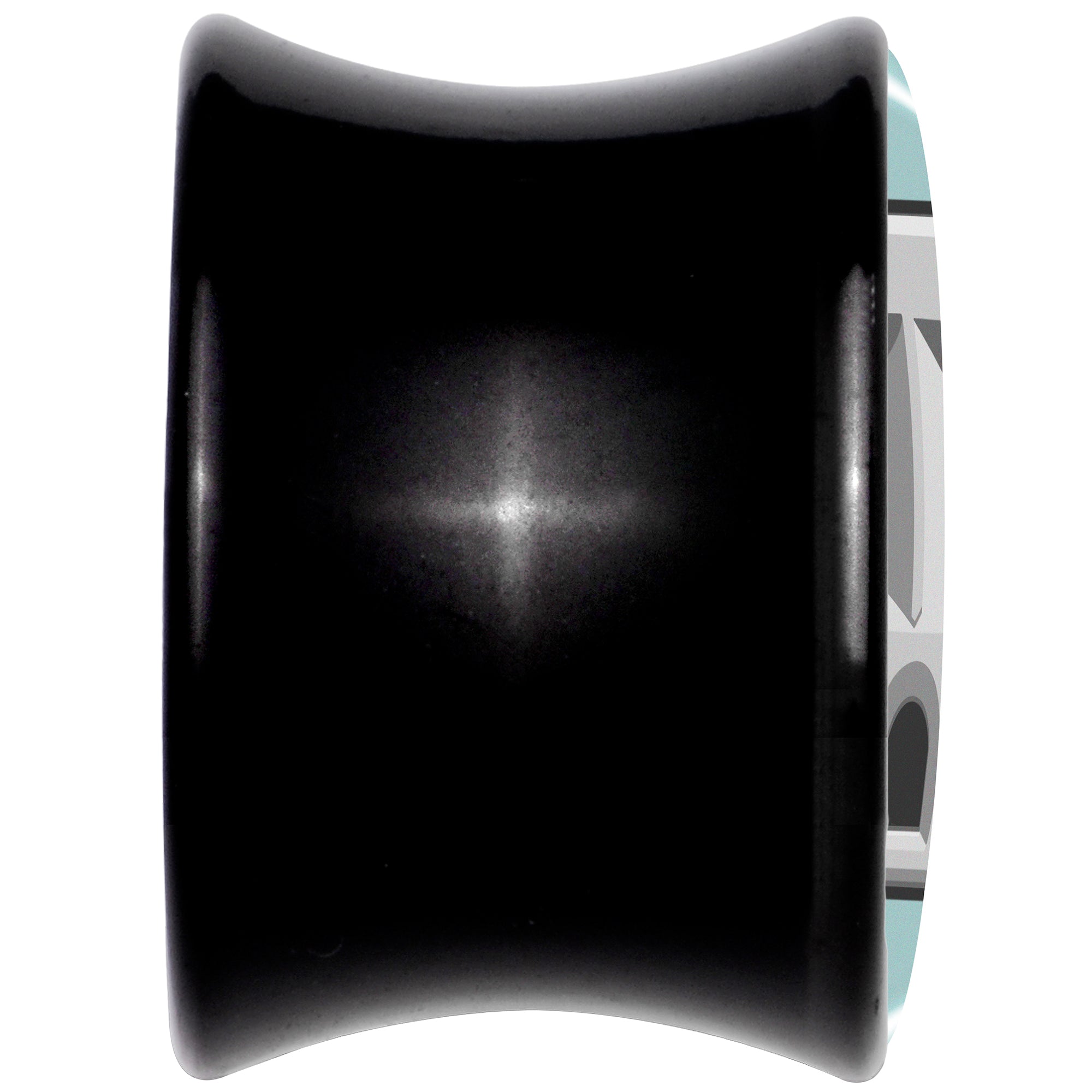 0G Frowning Plug OutletBlack Acrylic Saddle Plug Set by Onyx O