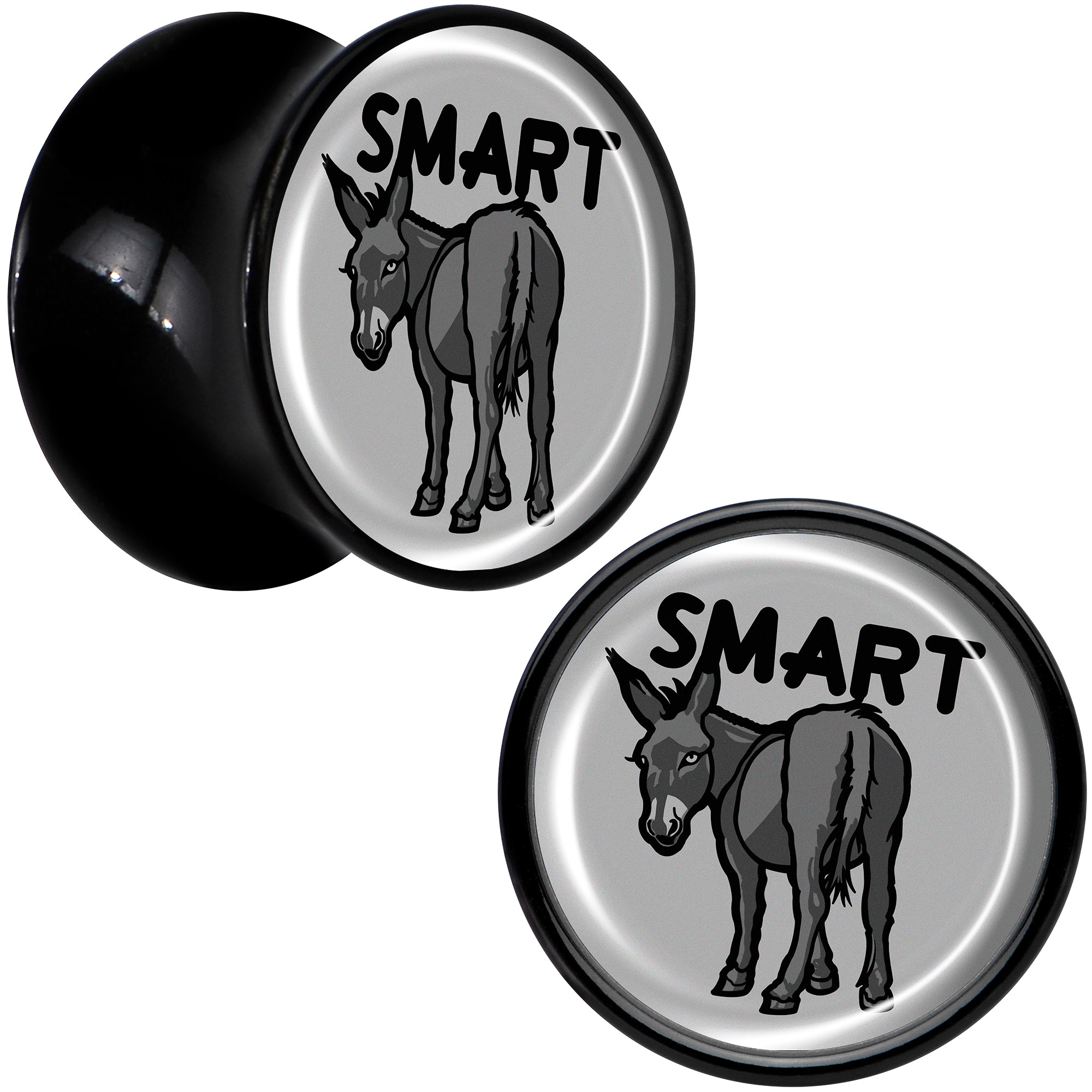 Donkey Smart Ass Black Acrylic Saddle Plug Set by Onyx O