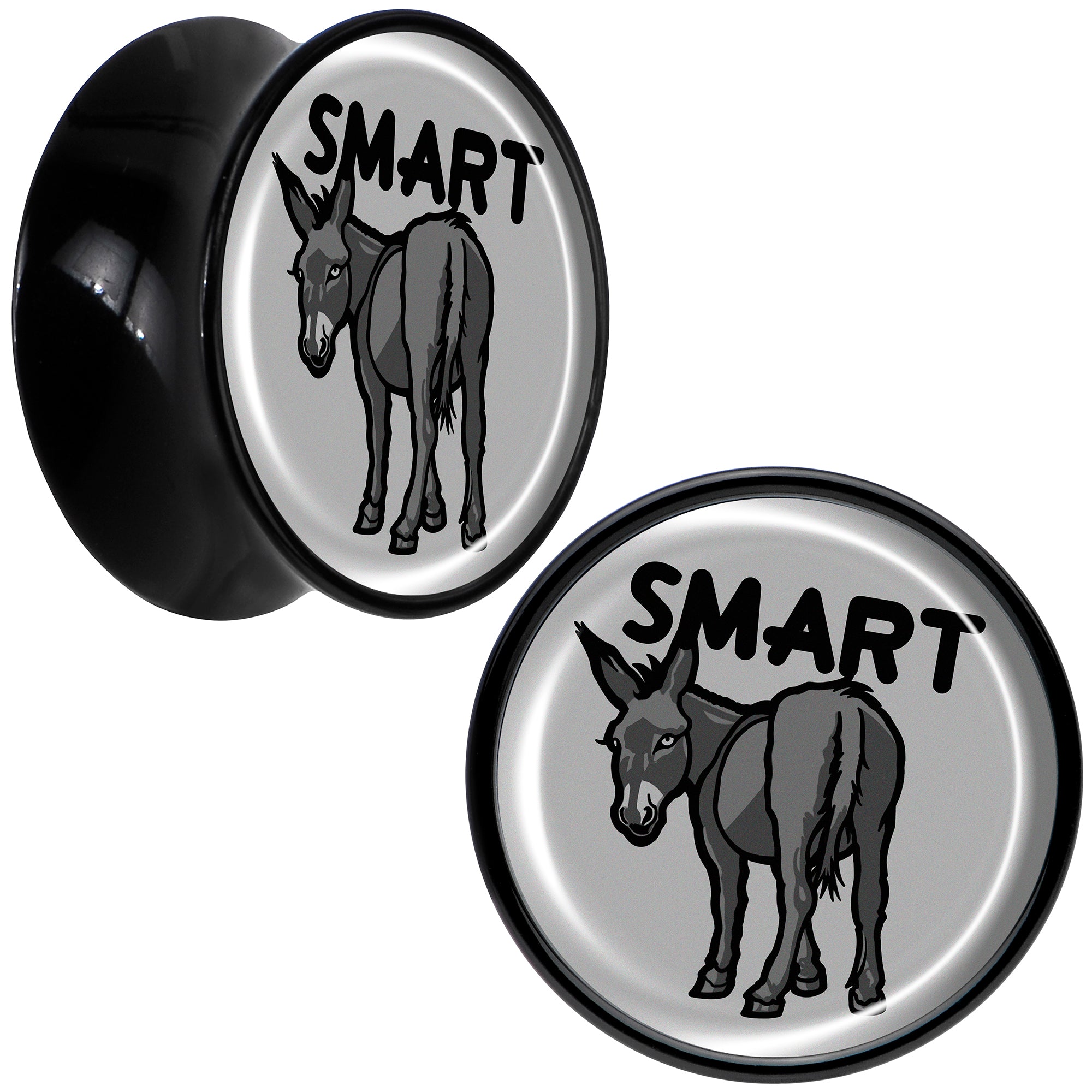 Donkey Smart Ass Black Acrylic Saddle Plug Set by Onyx O
