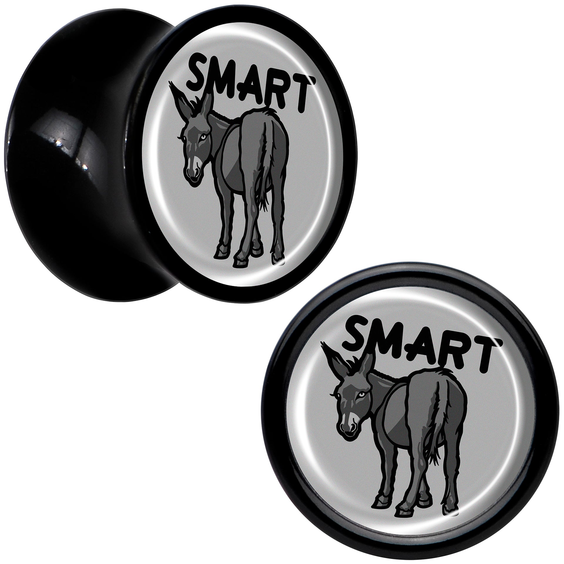 Donkey Smart Ass Black Acrylic Saddle Plug Set by Onyx O