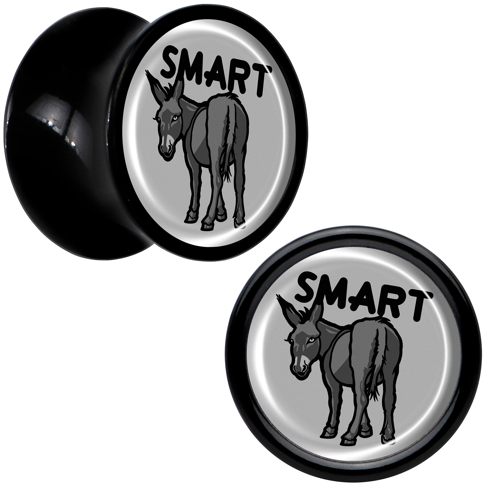 Donkey Smart Ass Black Acrylic Saddle Plug Set by Onyx O