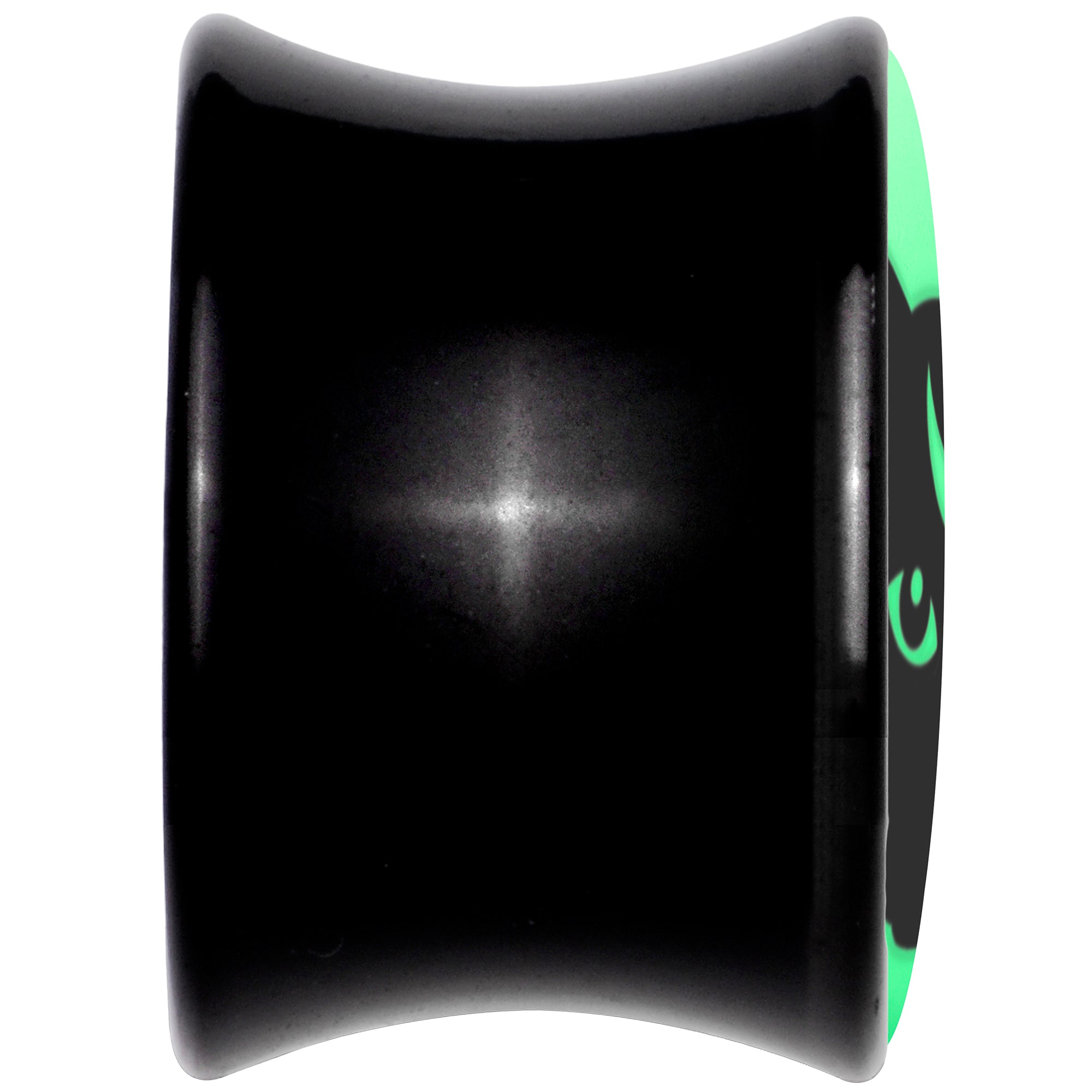 Glow in the Dark Mystic Kitty Cat Black Acrylic Saddle Plug Set by Onyx O