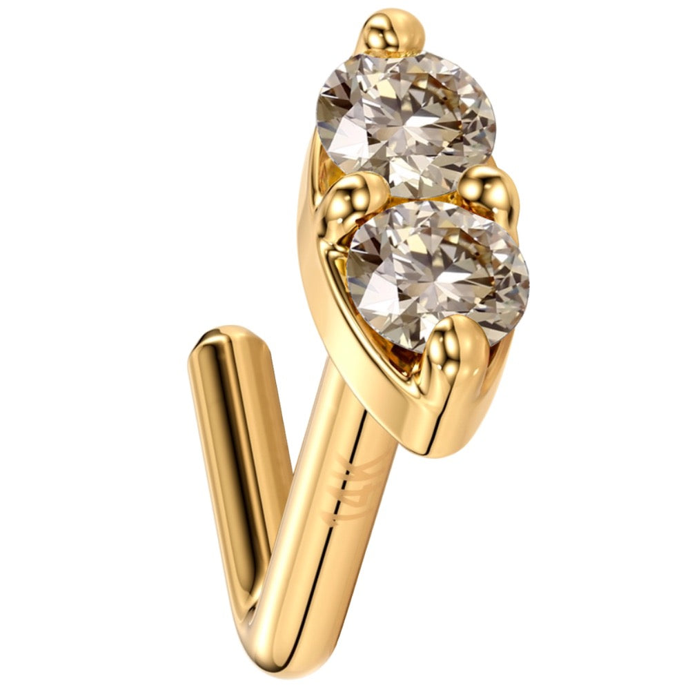 14K Gold Nose Ring with Customizable Marquise