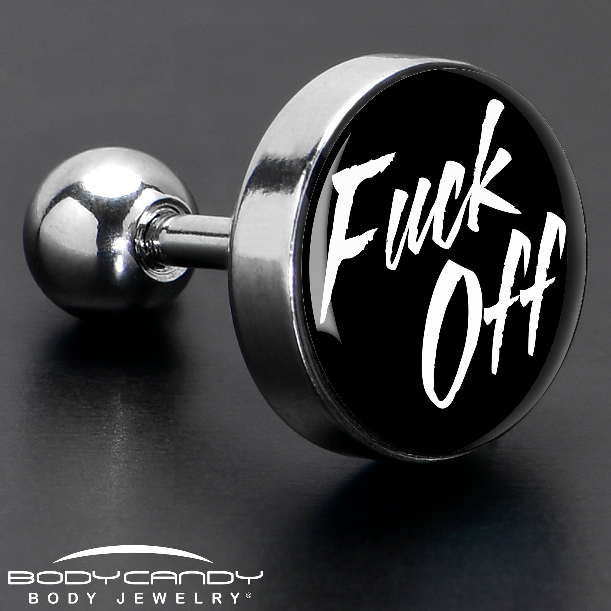 16G Black F*ck Off Tragus Cartilage Earring