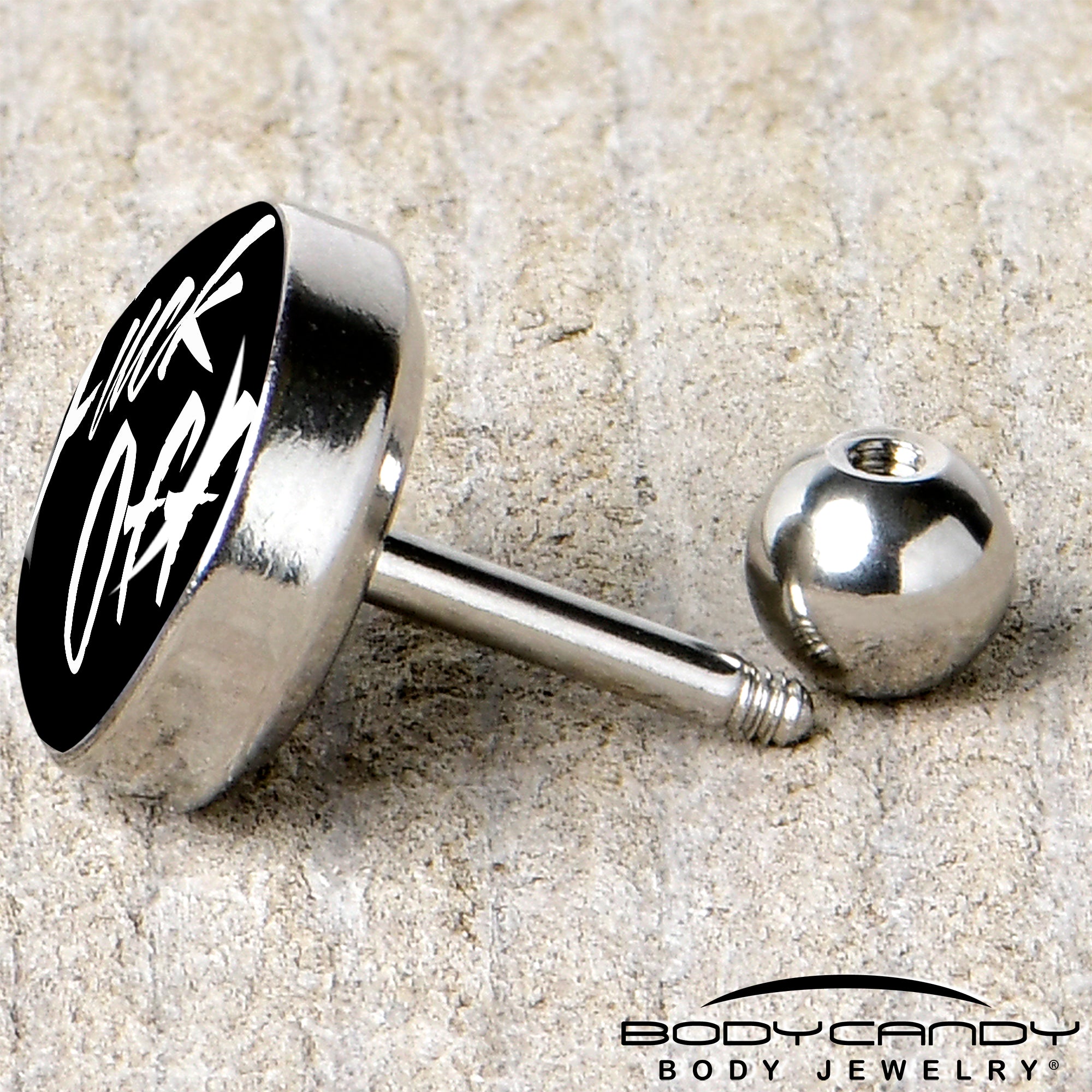 16G Black F*ck Off Tragus Cartilage Earring