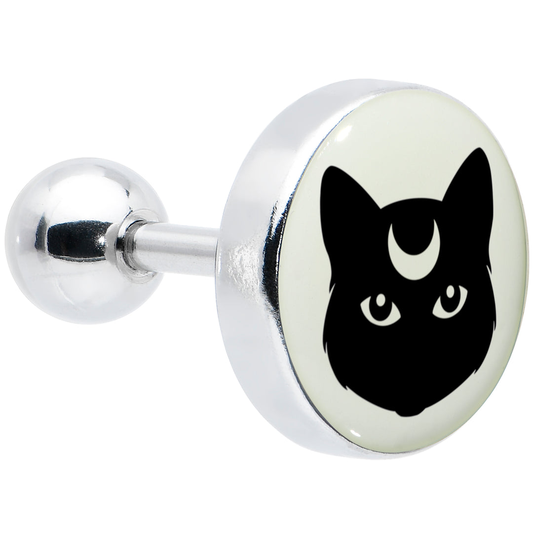 16G 1/4 Glow in the Dark Mystic Kitty Cat Tragus Cartilage Earring by Onyx O