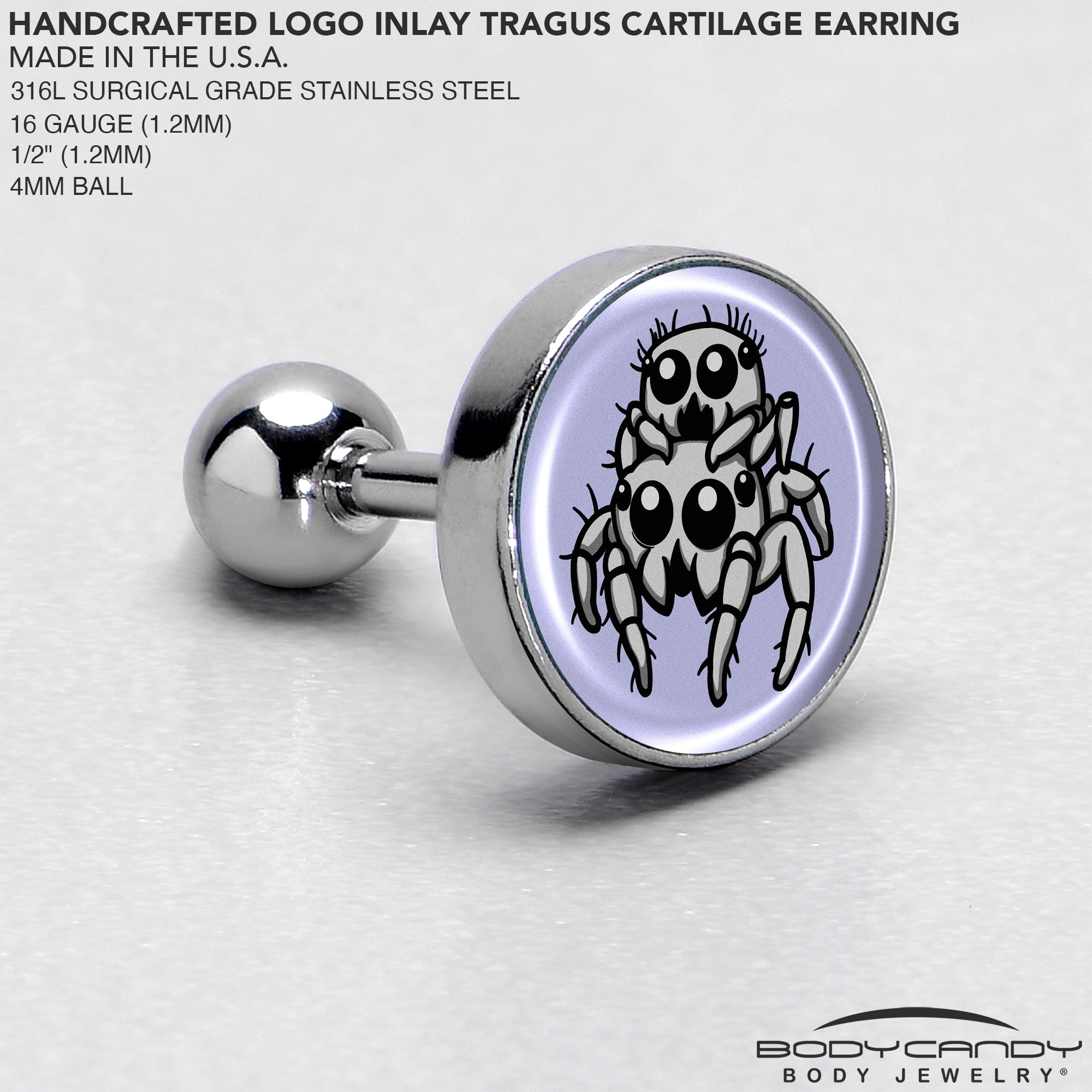 Leaping Spider Tragus Earring