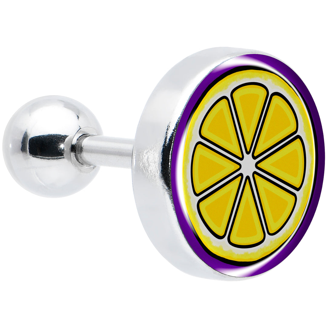 16G 1/4 Yellow Slice of Lemon Tragus Cartilage Earring by Onyx O