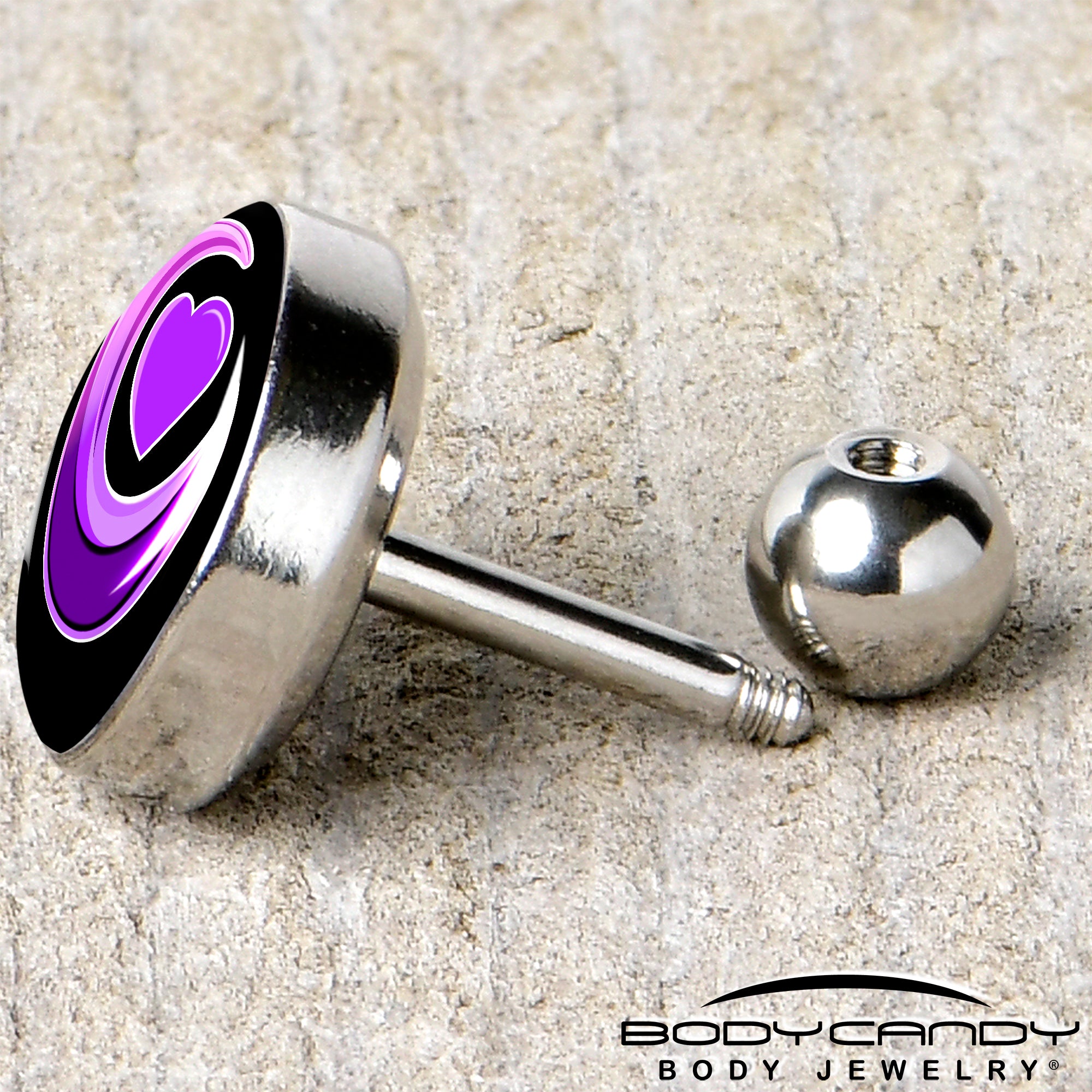 16G 1/4 Crescent Moon Heart Tragus Cartilage Earring by Onyx O