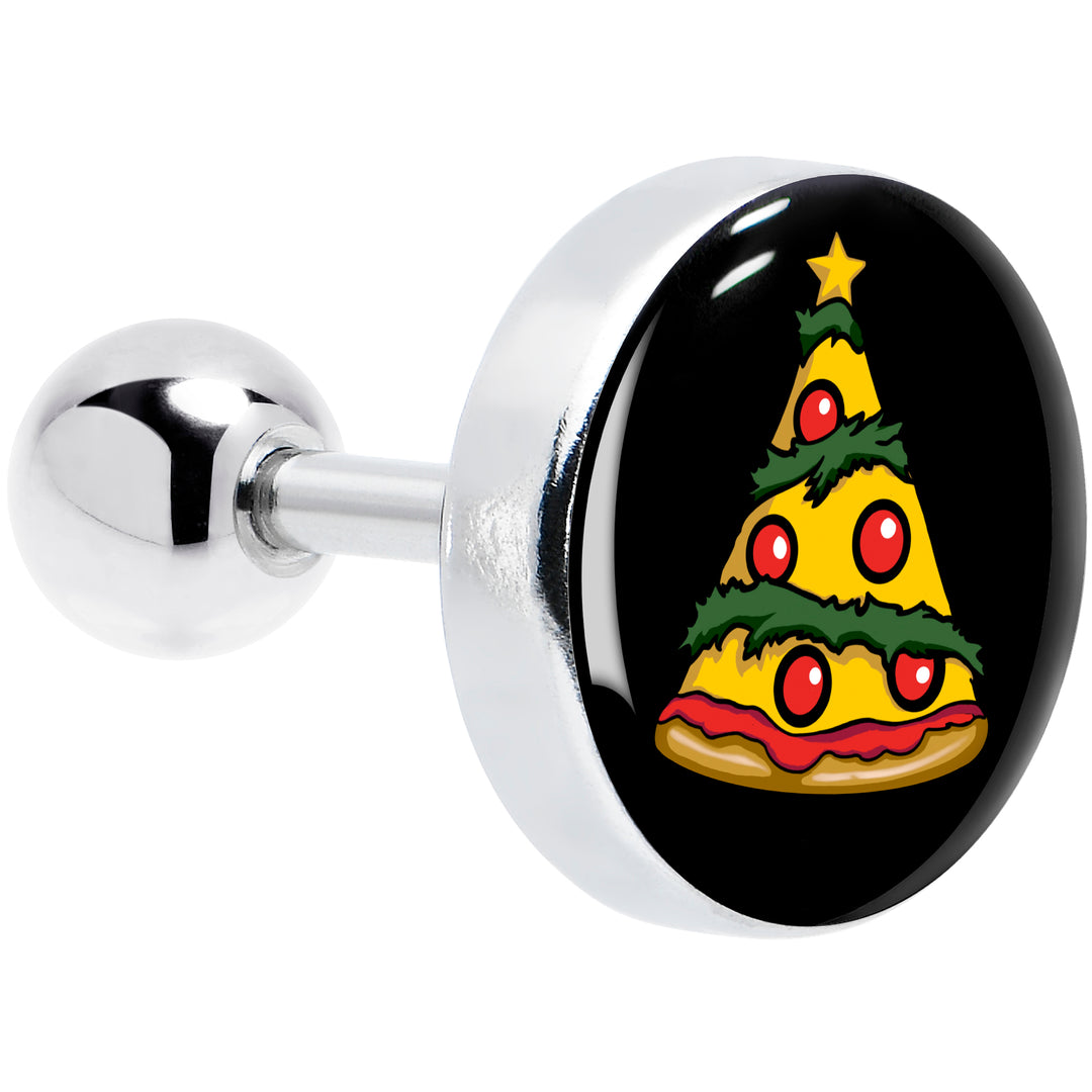 Christmas holiday pizza tree tragus cartilage earring