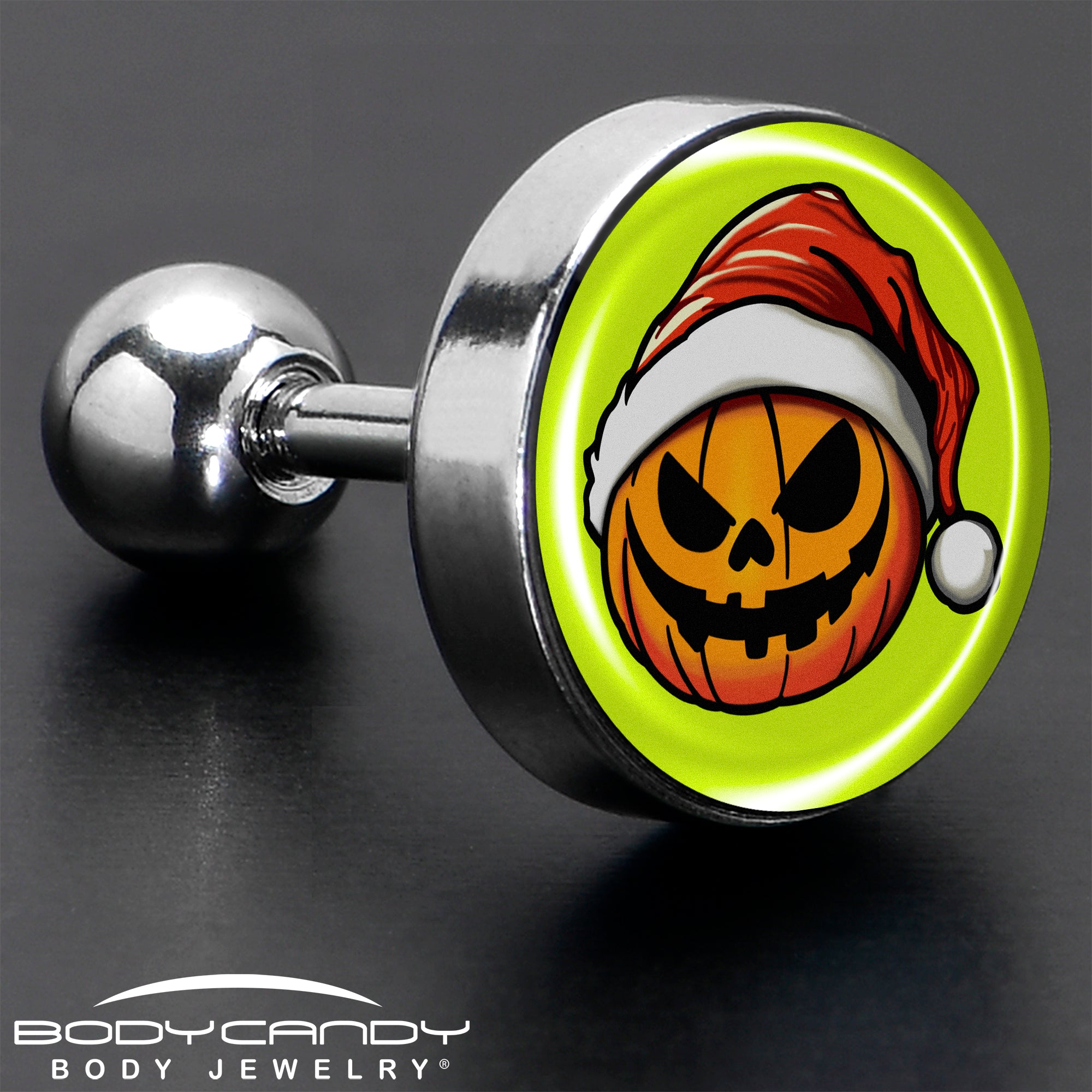 Christmas pumpkin earring with Santa hat for tragus