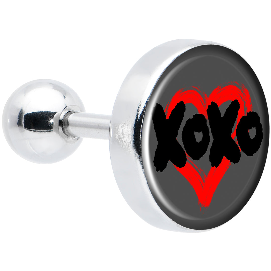 16G 1/4 XOXO Heart Tragus Cartilage Earring by Onyx O