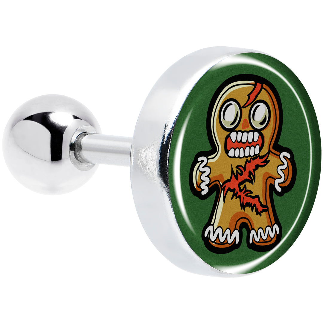 Christmas holiday zombie gingerbread man tragus cartilage earring