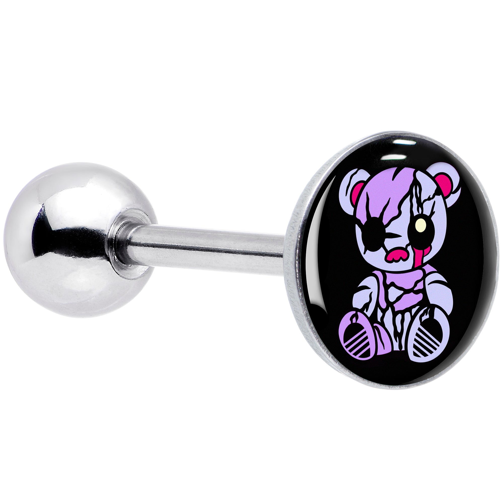 Attitude Teddy Bear Barbell Tongue Ring by Onyx O