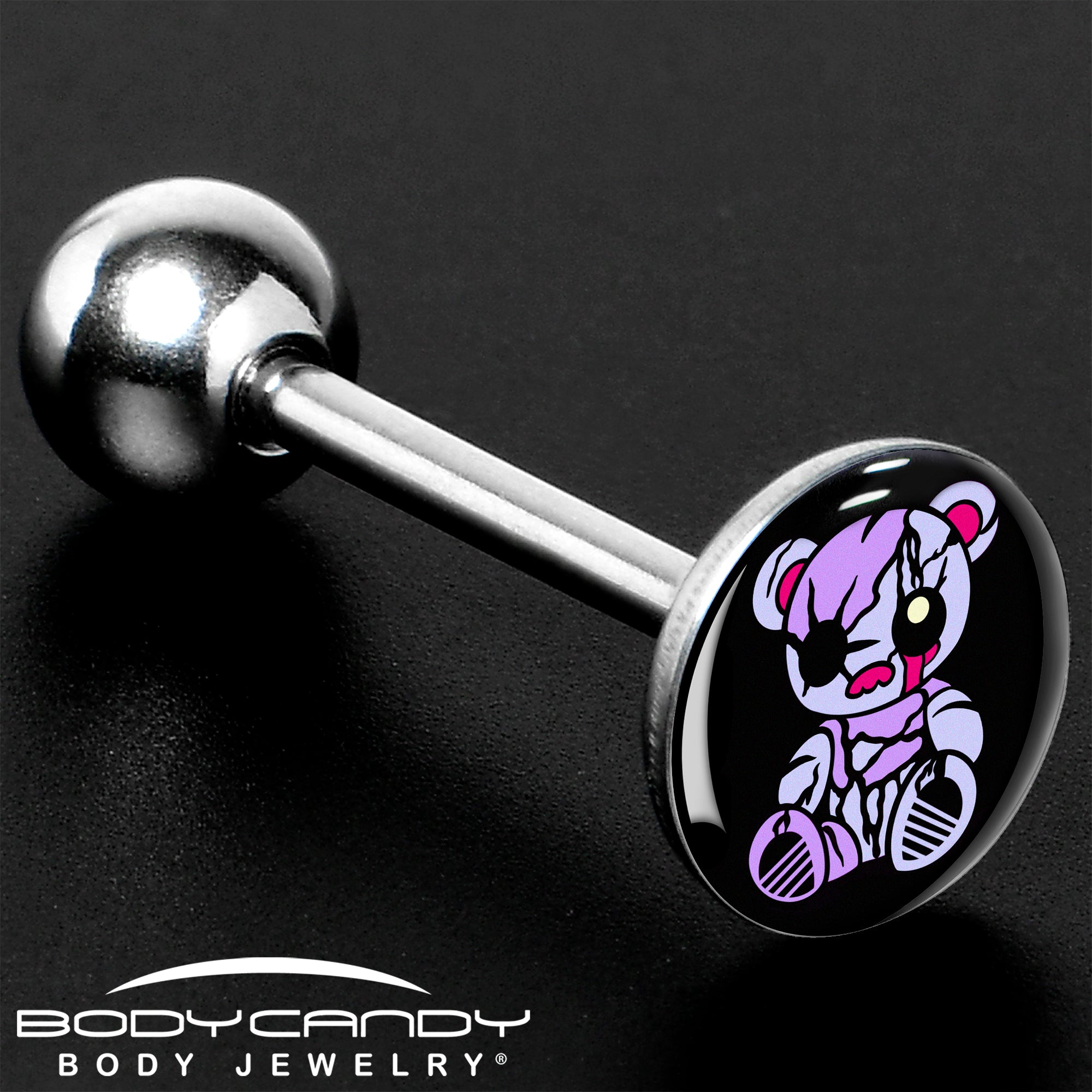 Attitude Teddy Bear Barbell Tongue Ring by Onyx O