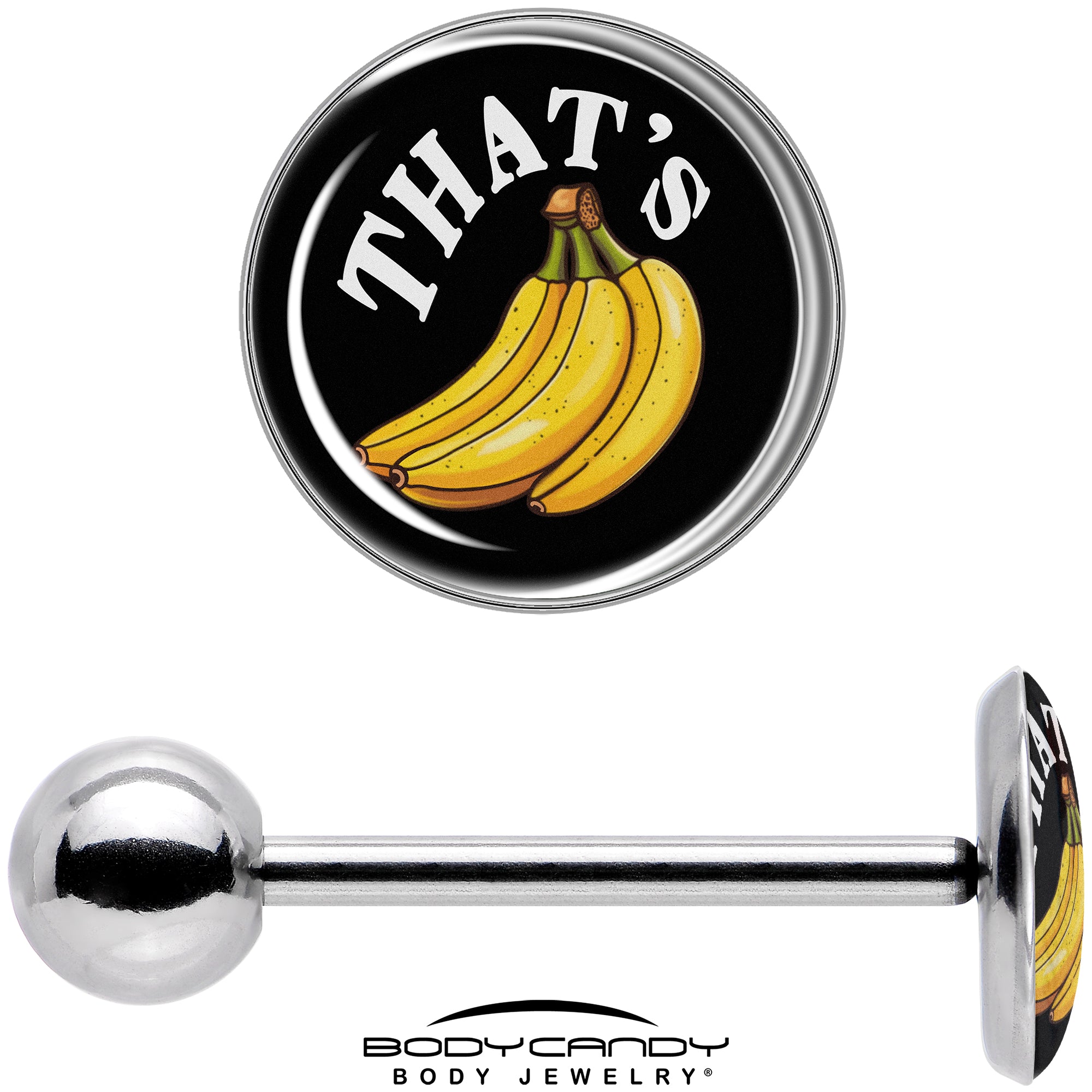 Quirky banana design barbell tongue jewelry