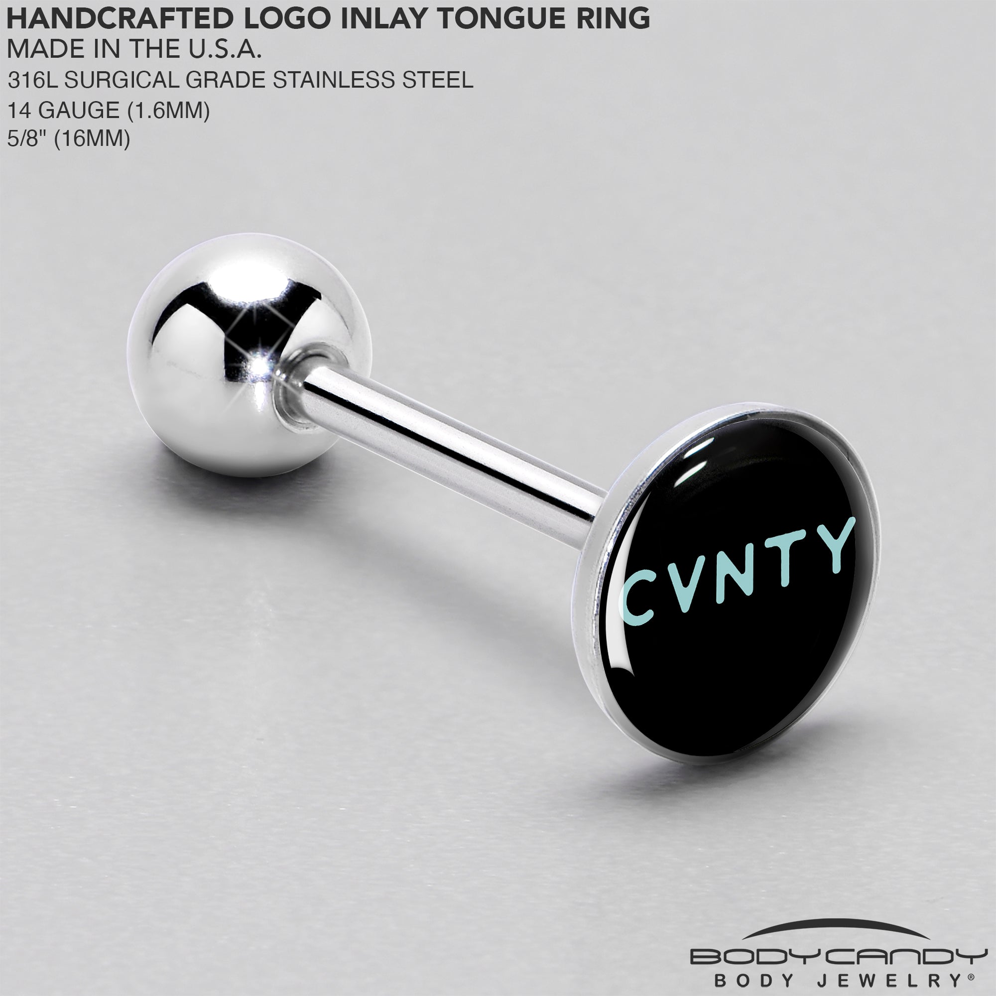 Phrase Logo CVNTY Barbell Tongue Ring
