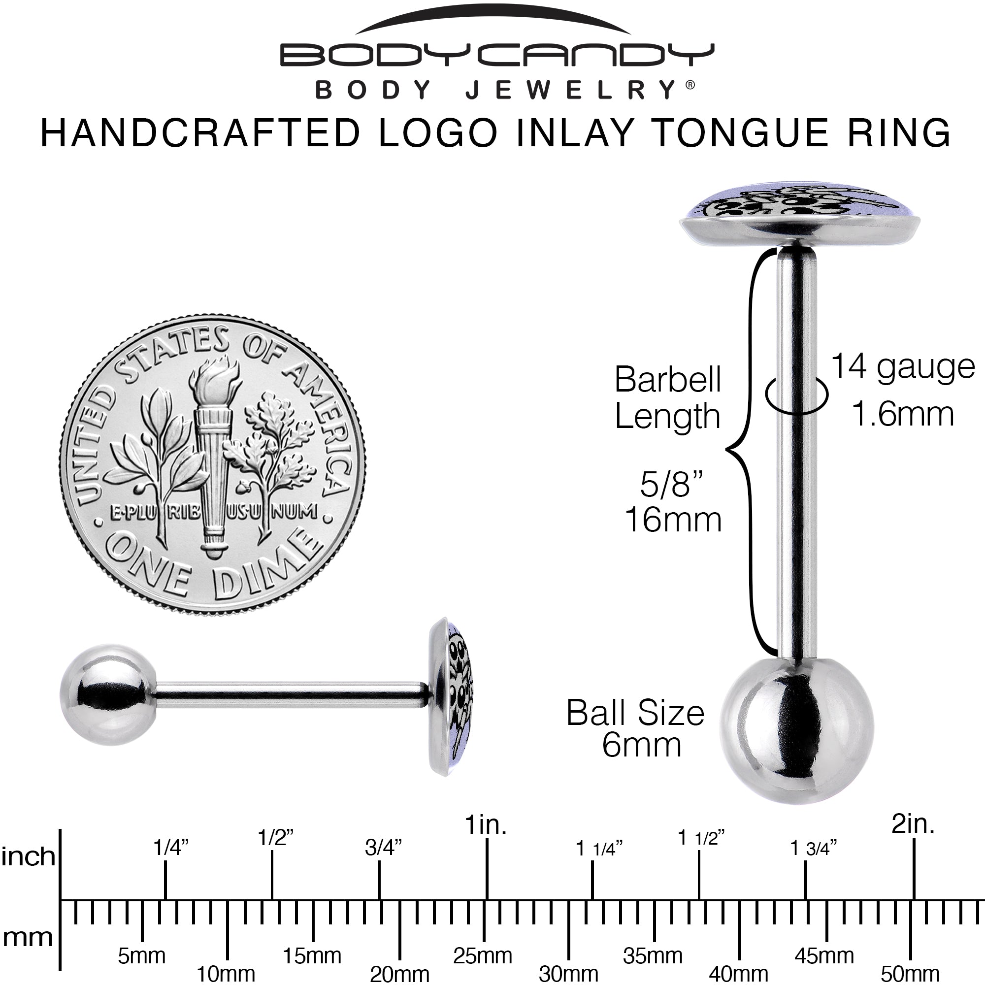 Leapfrog Spiders Barbell Tongue Jewelry