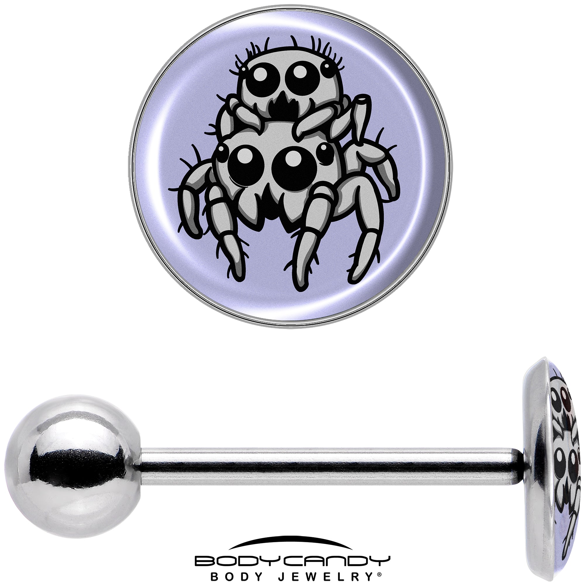 Unique Leapfrog Spiders Barbell Tongue Ring