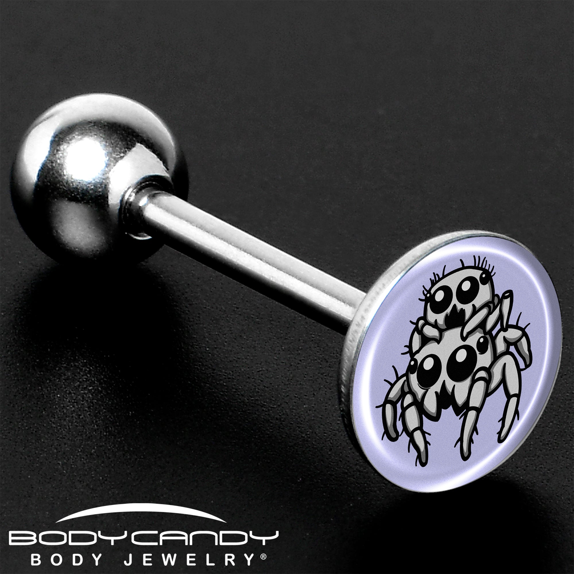Leaping Leapfrog Spiders Barbell Tongue Ring by Onyx O