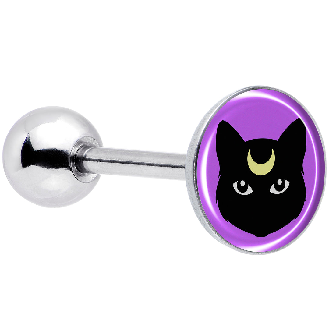 Black Mystic Kitty Cat Barbell Tongue Ring by Onyx O