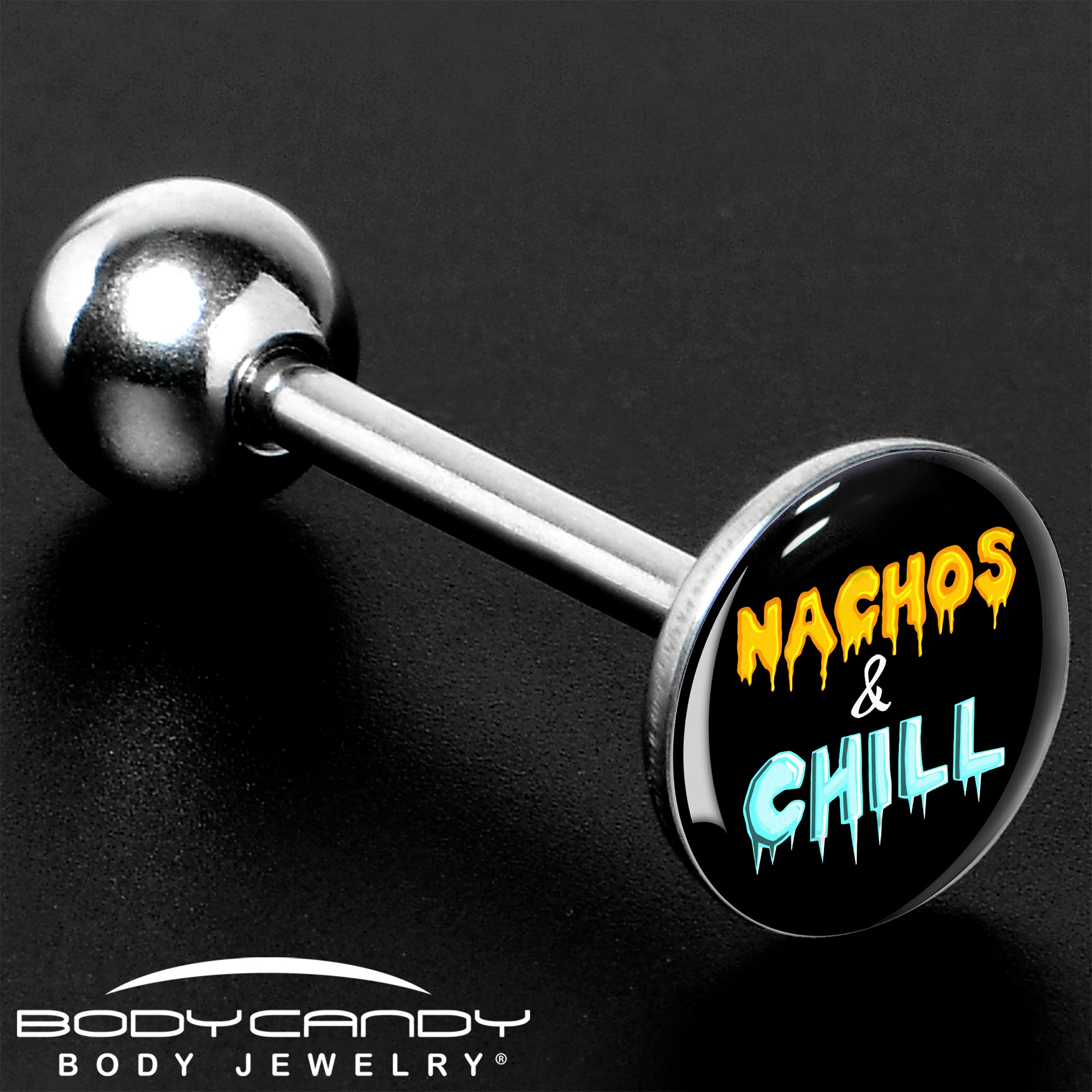 Nachos and Chill Barbell Tongue Ring by Onyx O