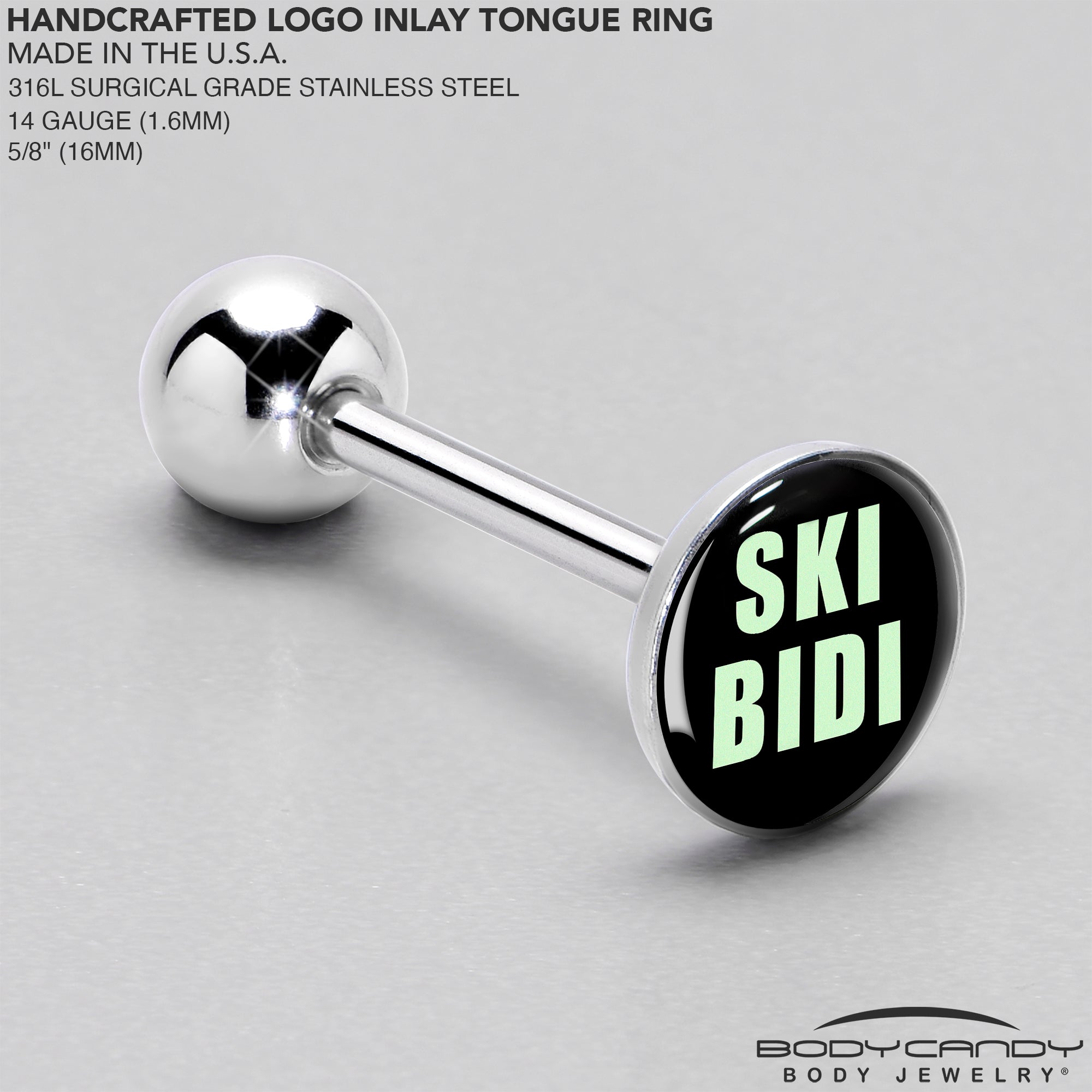 SKIBIDI Barbell Tongue Ring by Onyx O
