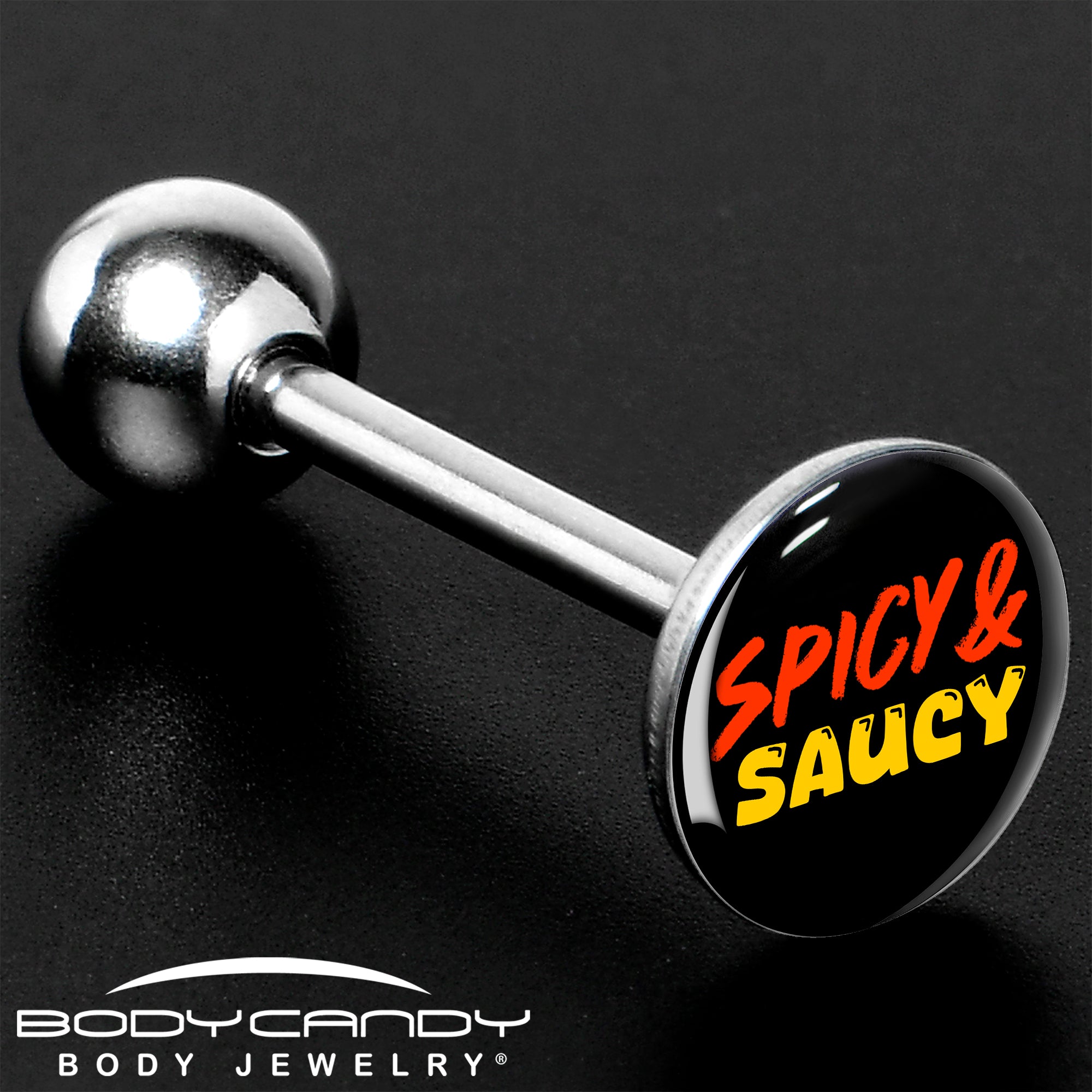 Spicy and Saucy Barbell Tongue Ring by Onyx O