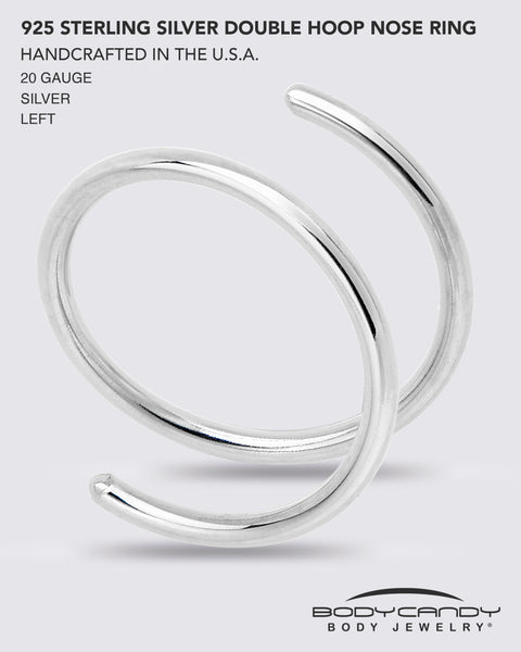 Double Hoop Nose Ring Spiral Nose Hoop 20 Gauge Thin Nose Piercings  Stainless Steel Body Jewelry 0.8mm*8mm6pcs - Walmart.ca