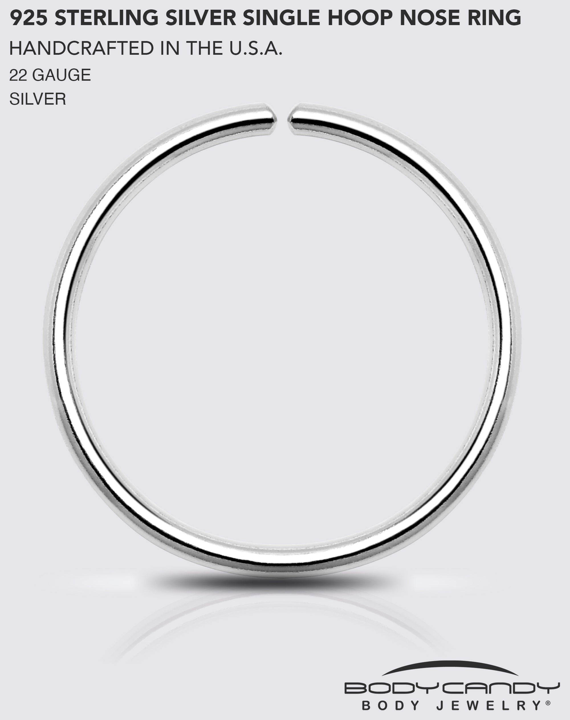 Single Hoop Nose 925 Sterling Silver Nose Hoop Ring (Select Your Size)