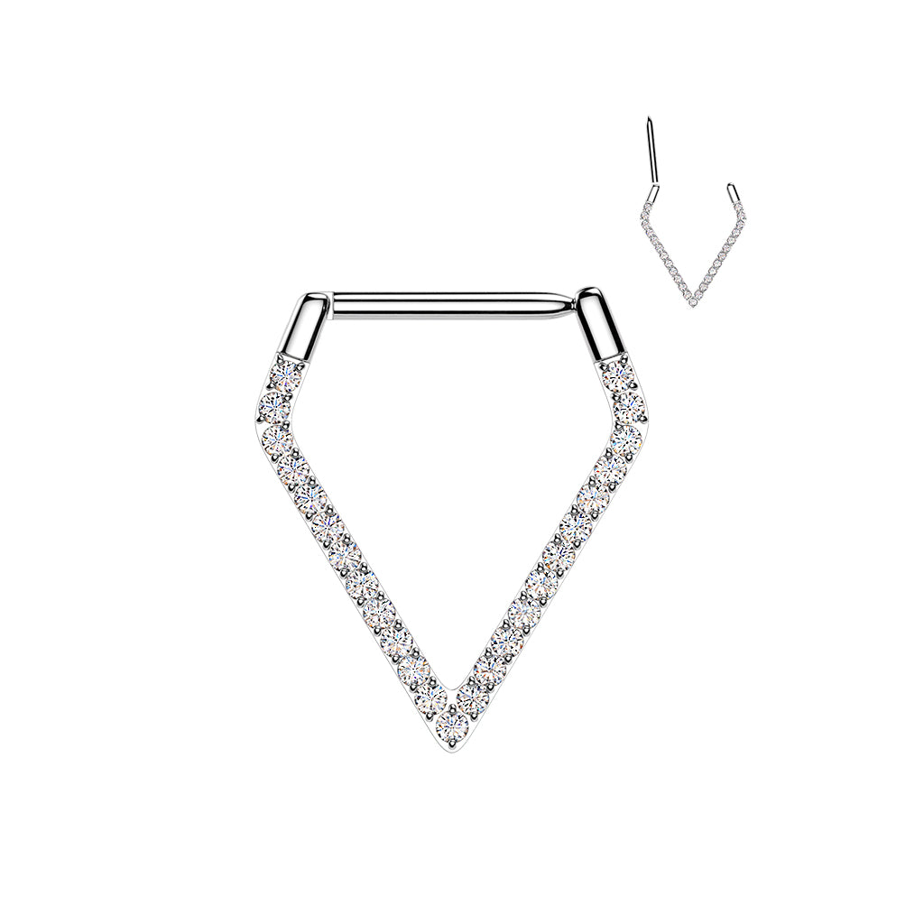 18G Implant Grade Titanium Diamond-Shape Twist Hinged Segment Ring