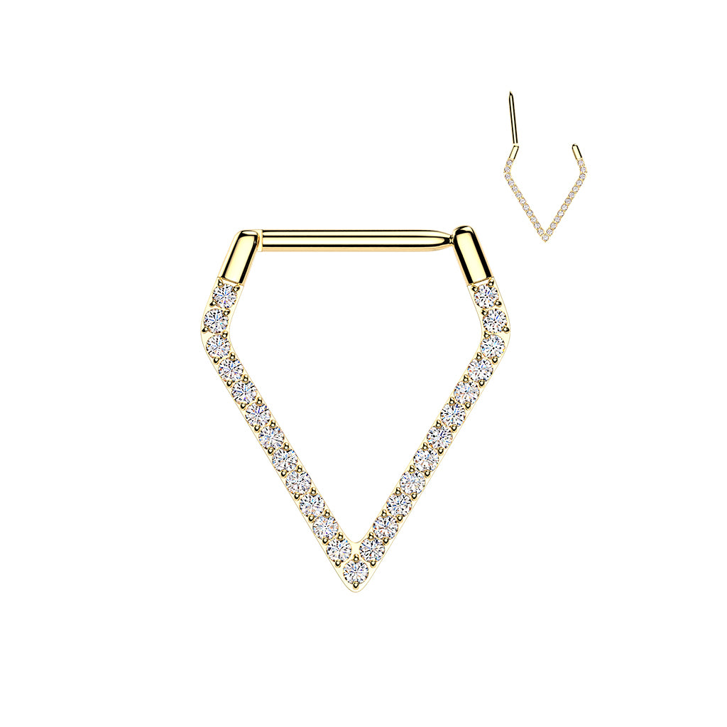 18G Implant Grade Titanium Diamond-Shape Twist Hinged Segment Ring