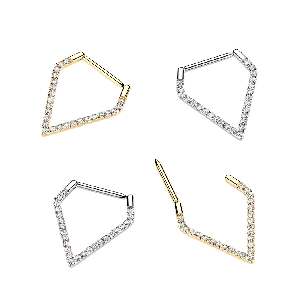 18G Implant Grade Titanium Diamond-Shape Twist Hinged Segment Ring