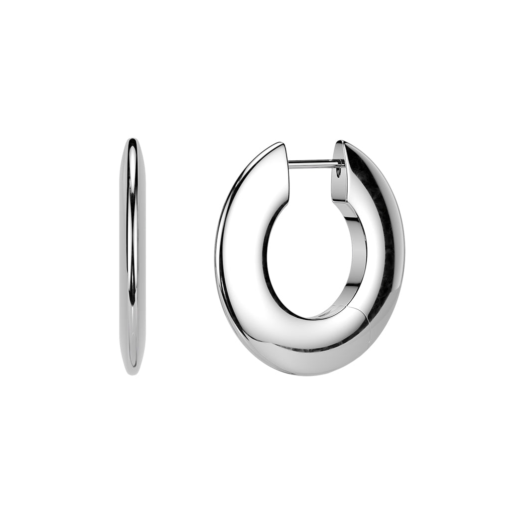 Implant Grade Titanium Wide Round Hinged Hoop Earrings