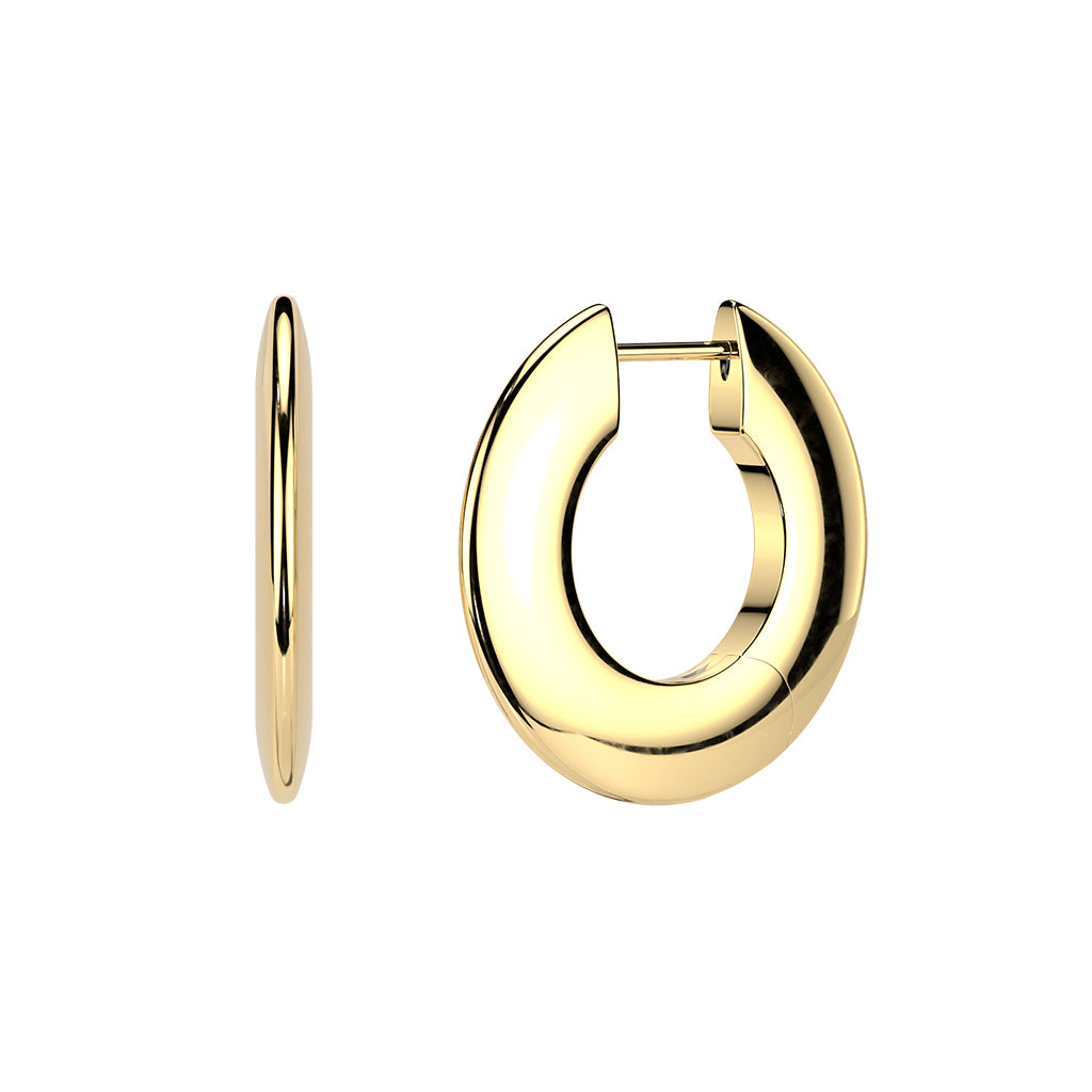 Implant Grade Titanium Wide Round Hinged Hoop Earrings