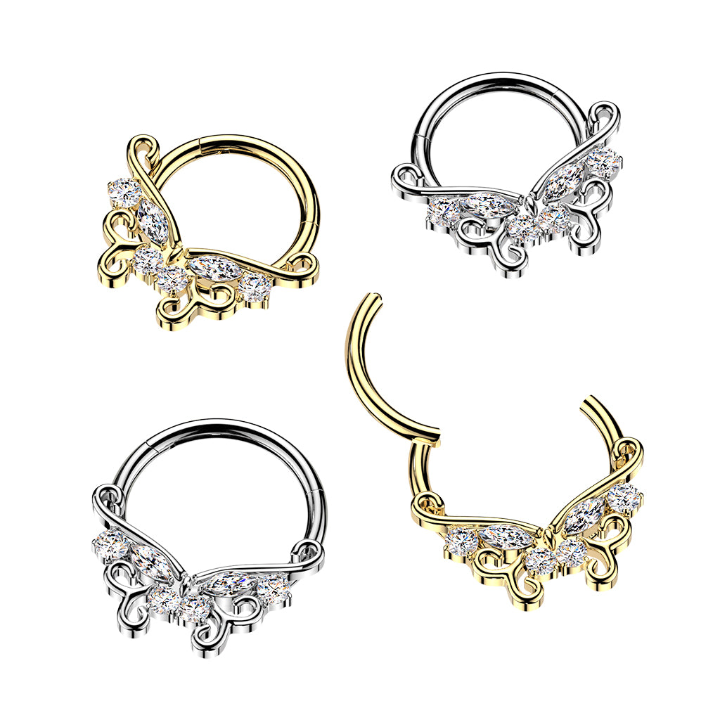 Butterflly Implant Grade Titanium Segment Ring Hypoallergenic