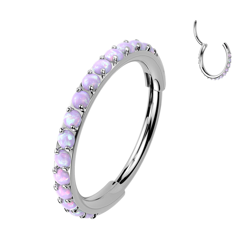 18G 20G Implant Grade Titanium Micro Opal Hinged Nose Hoop